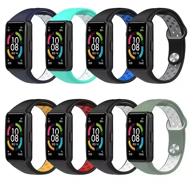 Soft Silicone Sport Band Strap for Huawei Band 6 Smart Wristband Bracelet Replacement Strap for Huawei Watchband 6 Honor Band 6 6