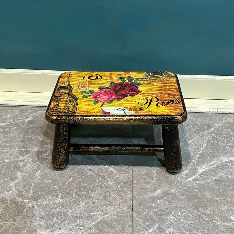 Four legged shoe changing stool, stylish and creative living room coffee table, rectangular and short cartoon children's chair