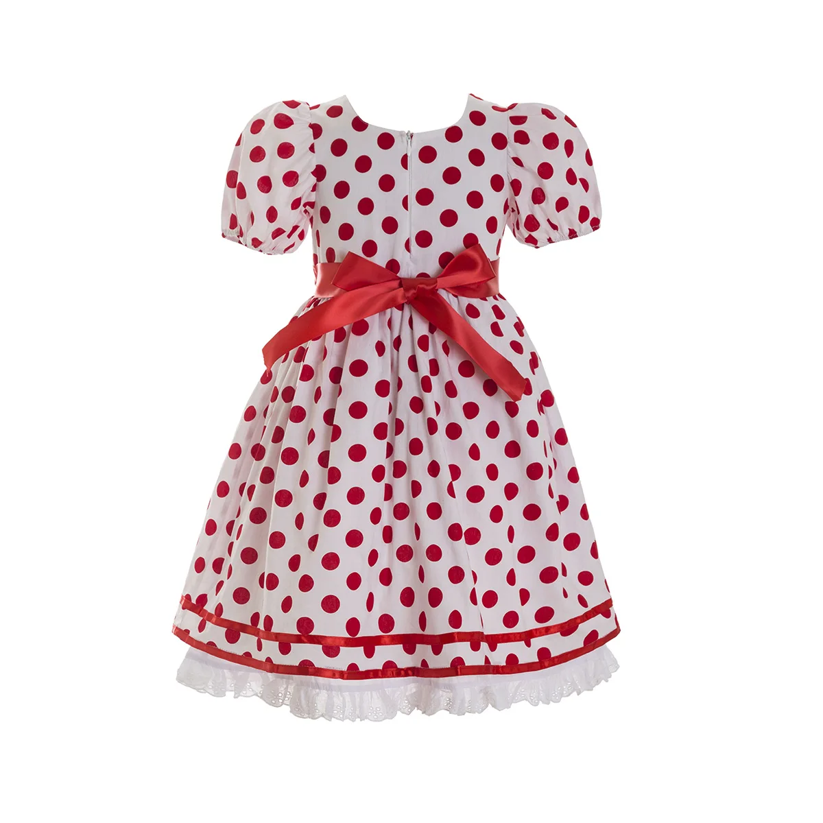 White & Red Polka Dot Shirley Temple Baby Doll Style Short Puffy Sleeve Dress Infant Baby Toddler Girl, Shirley Temple Costume