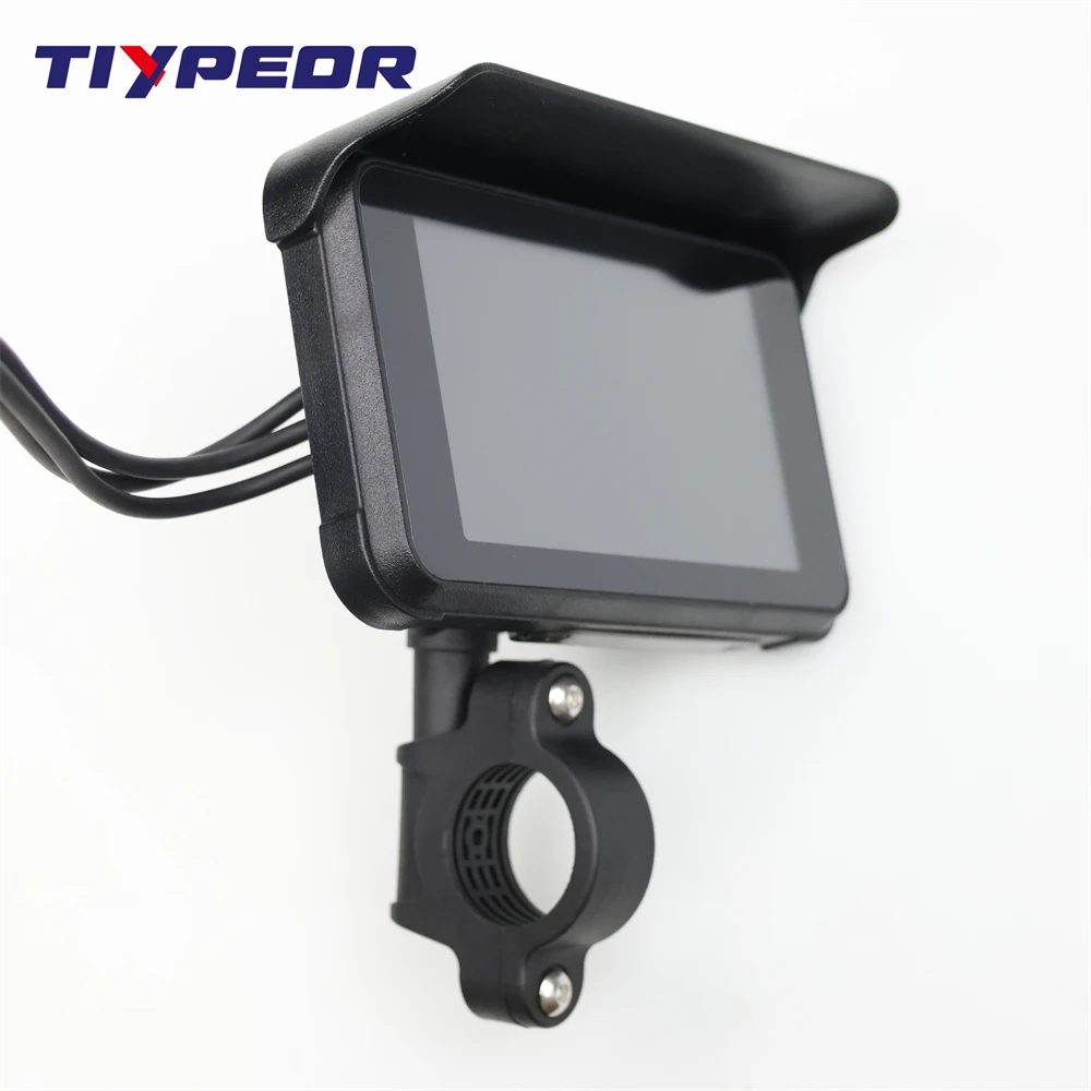 TIYPEOR 5 inch Motorcycle Carplay DVR Dual Lens Recording Navigation Waterproof Display Screen Portable Wireless Android Auto