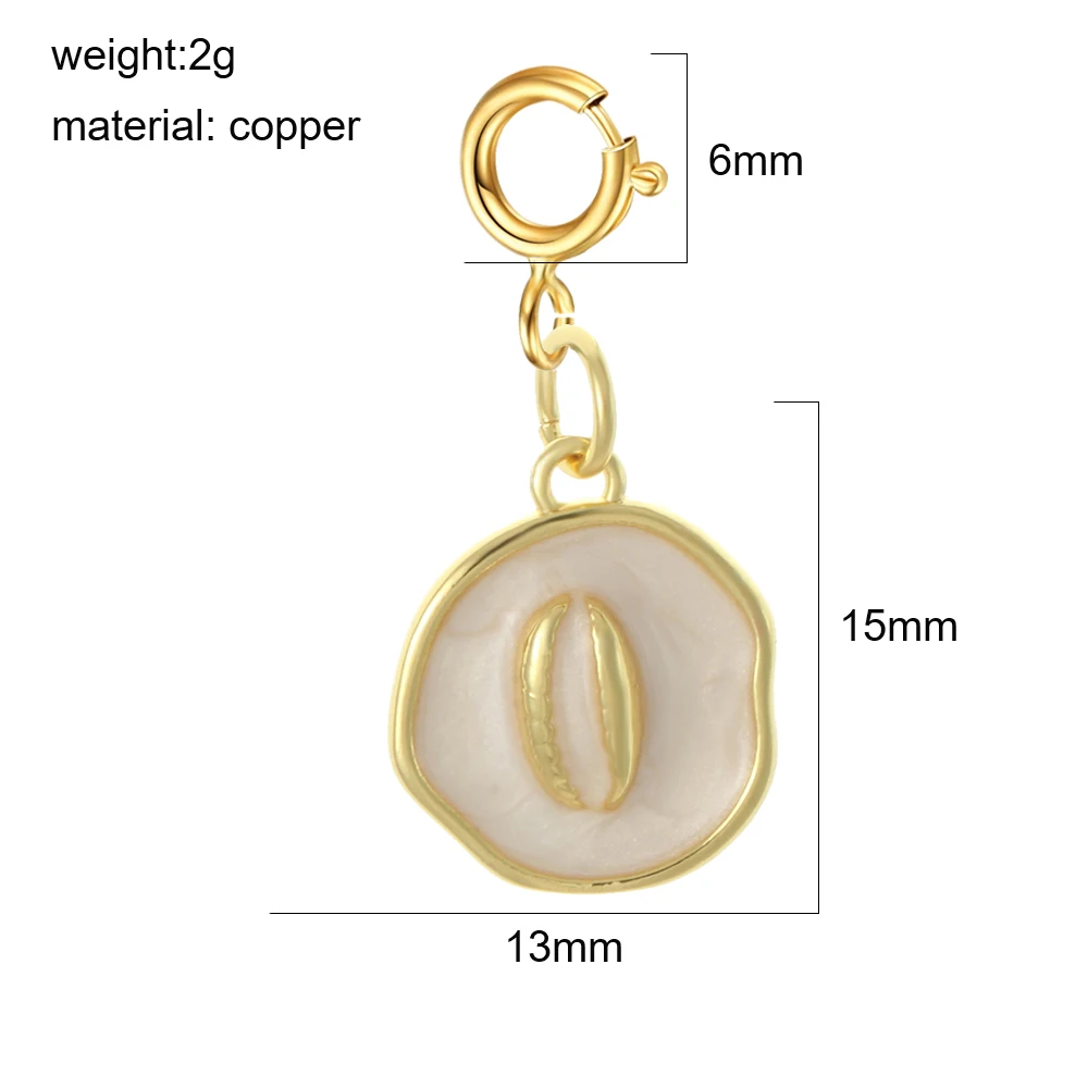 Süße Frühlingsschnalle Sommer Ozean Stil 18 Karat vergoldet Emaille Meerjungfrau Seestern Muschel Muschel Charms Anhänger DIY Damen Halskette – Detail 21