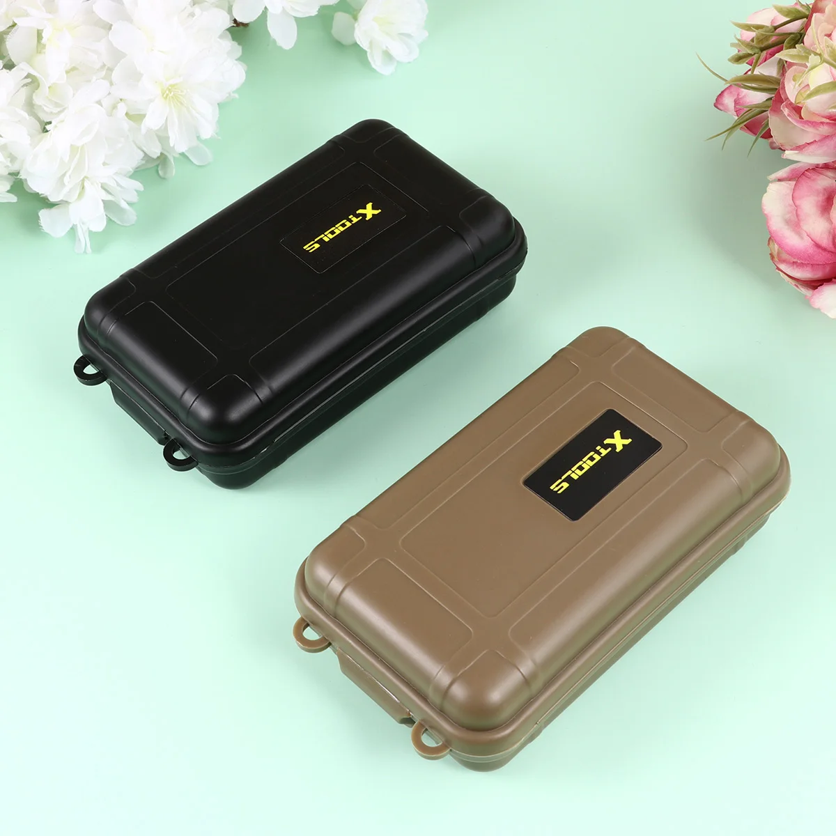 

2 Pcs Portable Outdoor Storage Case Waterproof Shockproof Outdoor Airtight Storage Box Container Anti Pressure