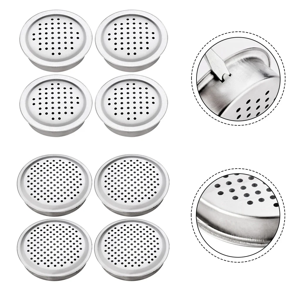 4pcs Stainless Steel Vent Covers For Cabinets Decorative Air Grilles Ventilation Wardrobe Cabinet Mesh Hole Air Vent Cover