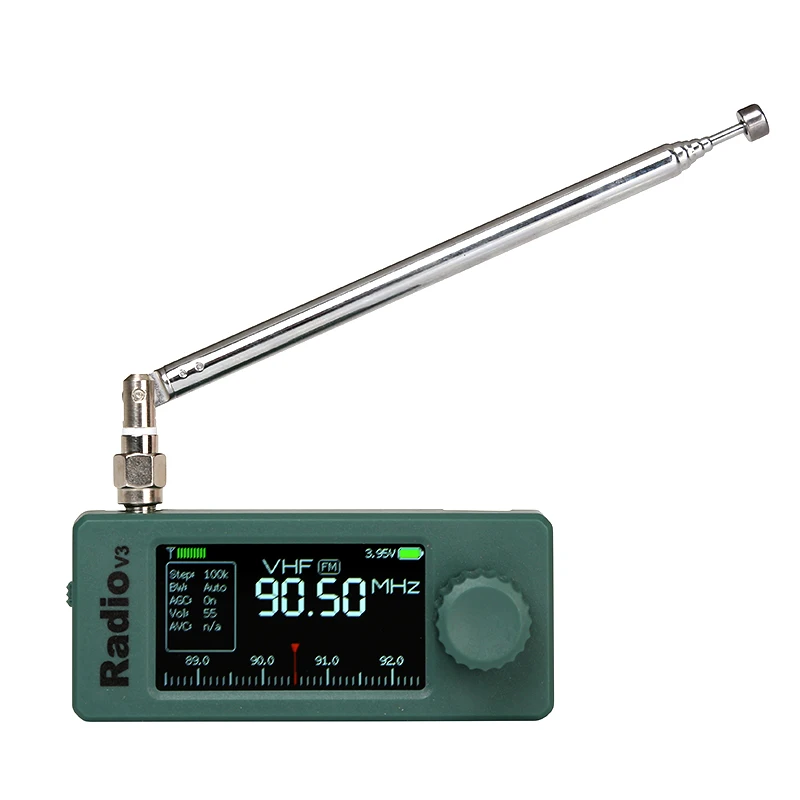 육군 녹색 ABS 케이스 ATS-mini V3 SI4732 포켓 SSB 미니 라디오 LSB USB AM FM 라디오 수신기 ESP32S3 헤드폰 앰프 Hi-Z 포함