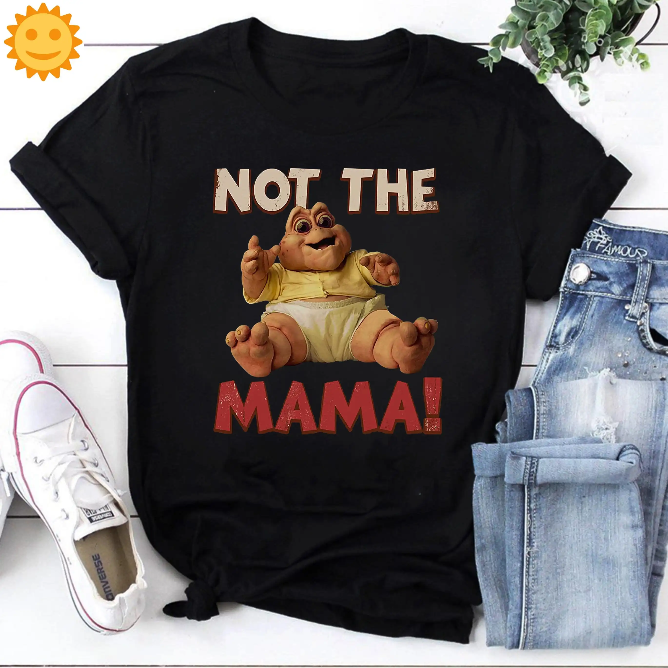Non La Maglietta Vintage Mama Baby Dinosaur Baby Baby Sinclair
