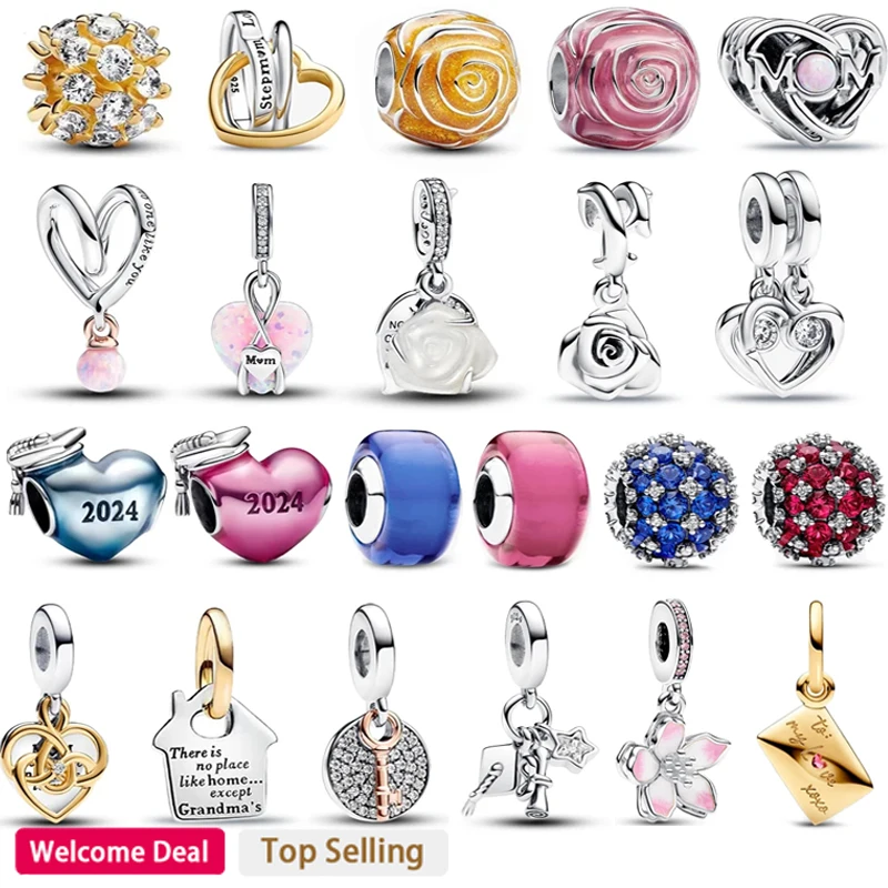 

2024 New Charm Colorful Beads 925 Sterling Silver Pendant Designed as a Homemade Gift for Women's Wedding Anniversary