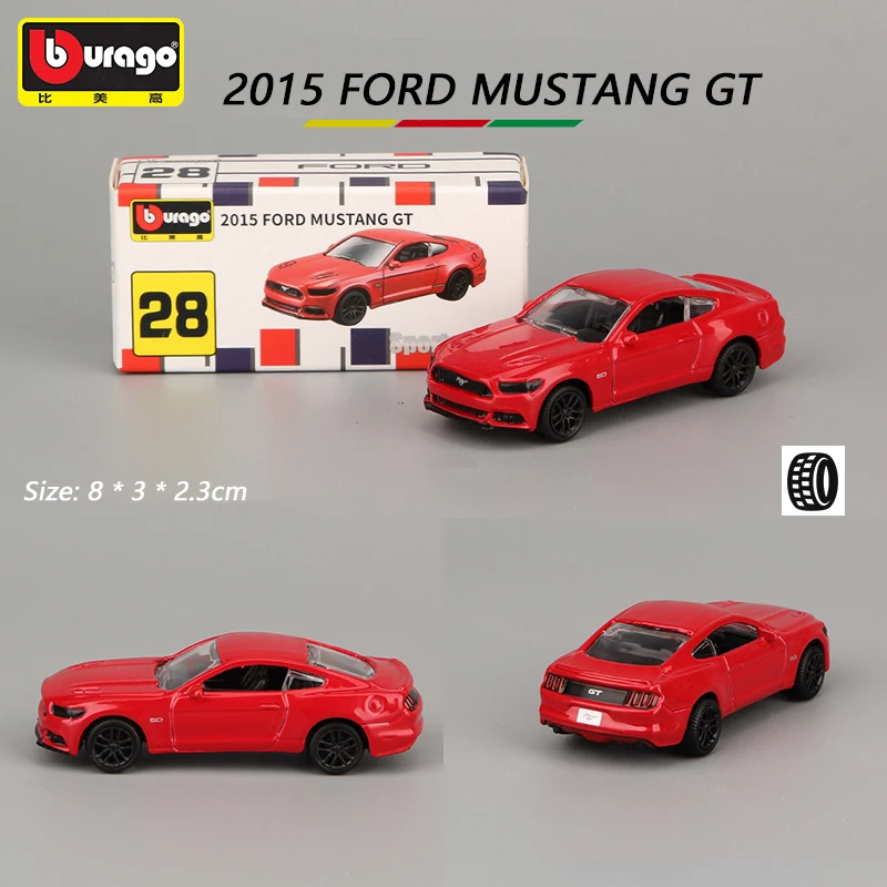 

Bburago 1/64 2015 FORD MUSTANG GT Miniature Alloy Car Model Diecast Vehicle Replica Pocket Car Collection Toy For Boy Gifts