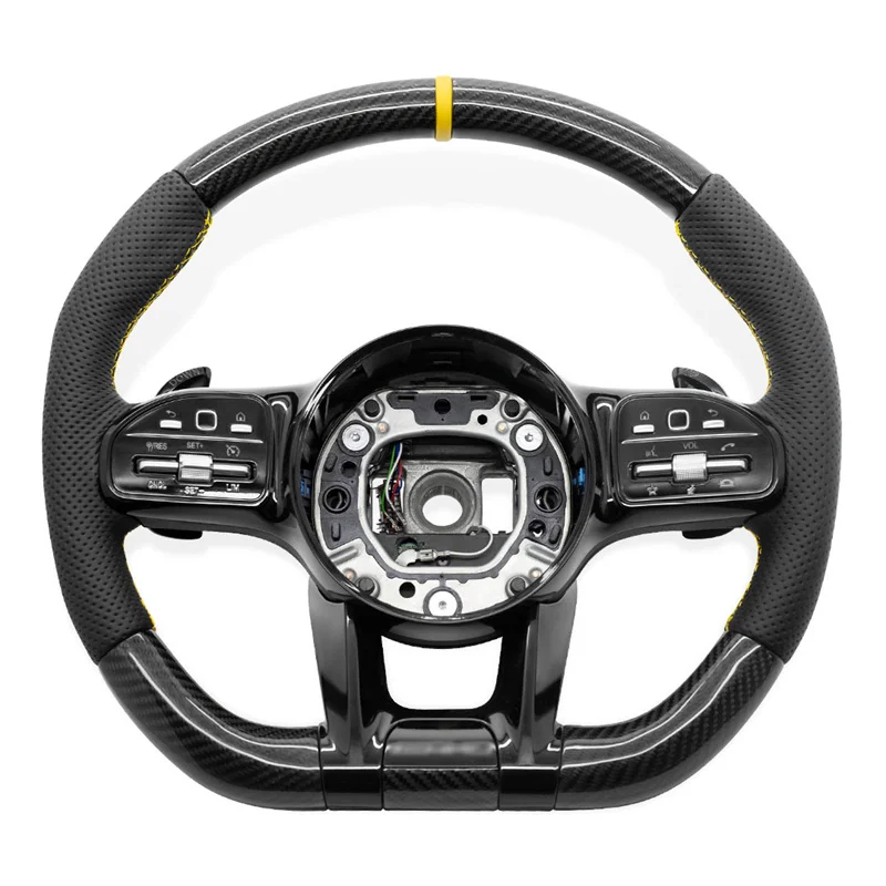 

Carbon Fiber Steering Wheel for Mercedes Benz A/B/C/E/S/G/V-class GLA GLC GLE GLS 2006-2018 Custom Steering Wheel B Piano Black