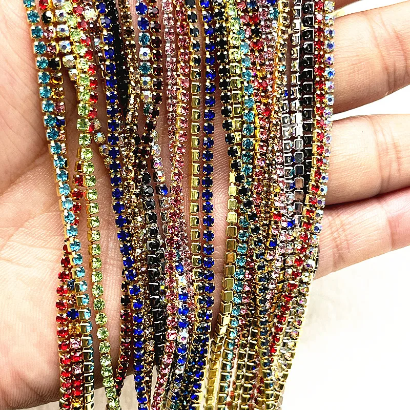 Elegant SS6 2mm Crystal Rhinestone Cup Chain for Jewelry and Fashion DIY Projects