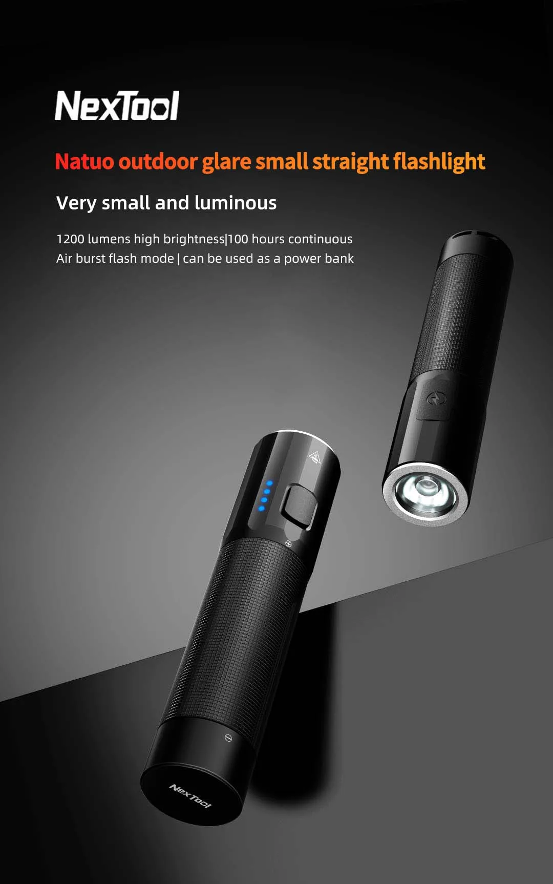 Xiaomi Nextool Outdoor Strong Light Straight Flashlight