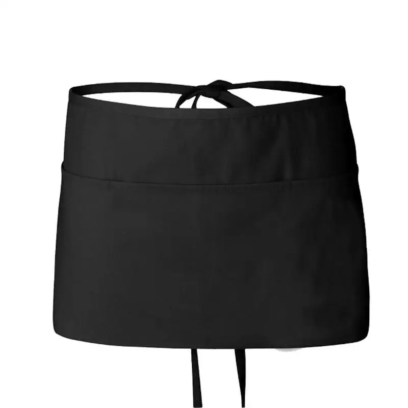 Short Waist Apron With Pocket Waitress Waiter Chef Half Apron For Women