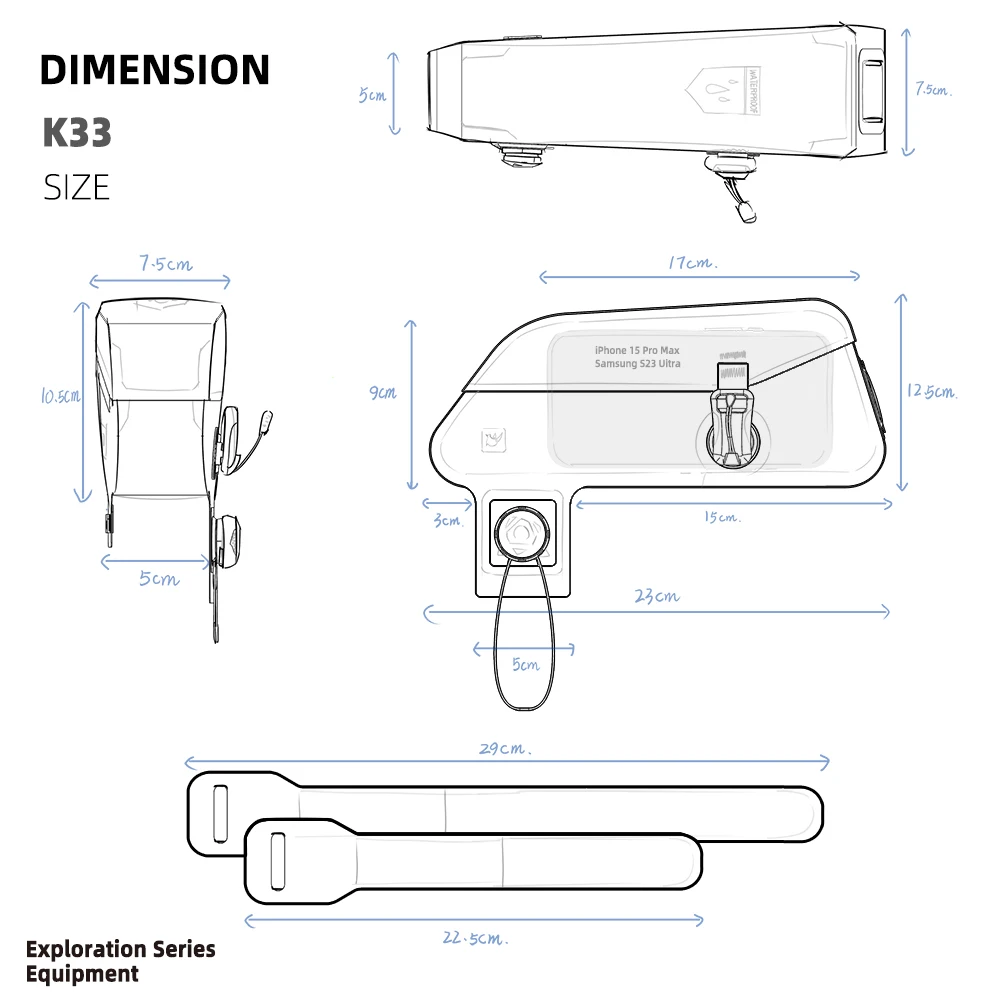 Rhinowalk K33 Top Tube Bag Waterproof Front Frame Bag MTB Road Bike - Image 4