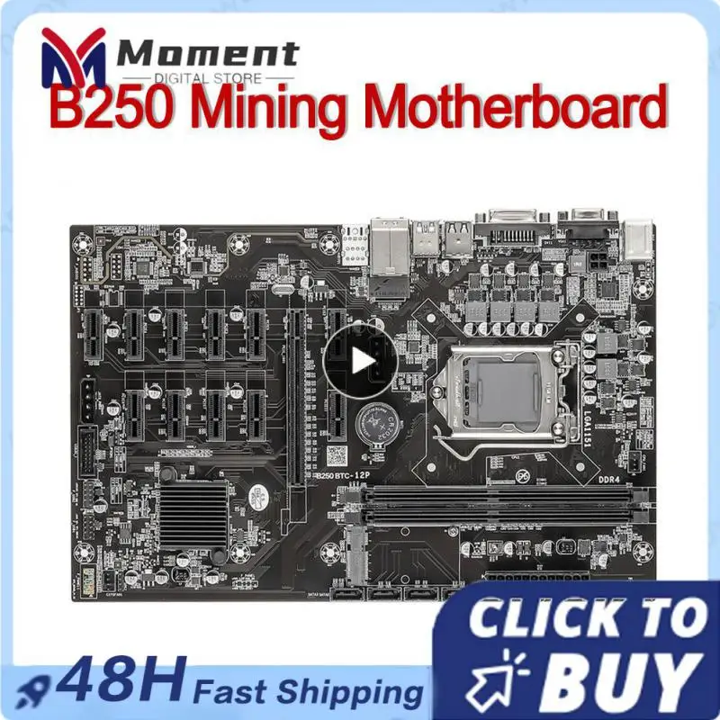 

B75 B250C Mining Motherboard 12 USB 3.0 To PCIe XI-E 16X Graphics Card LGA 1151 DDR4 SATA Bitcoin BTC ETH Miner Mainboard