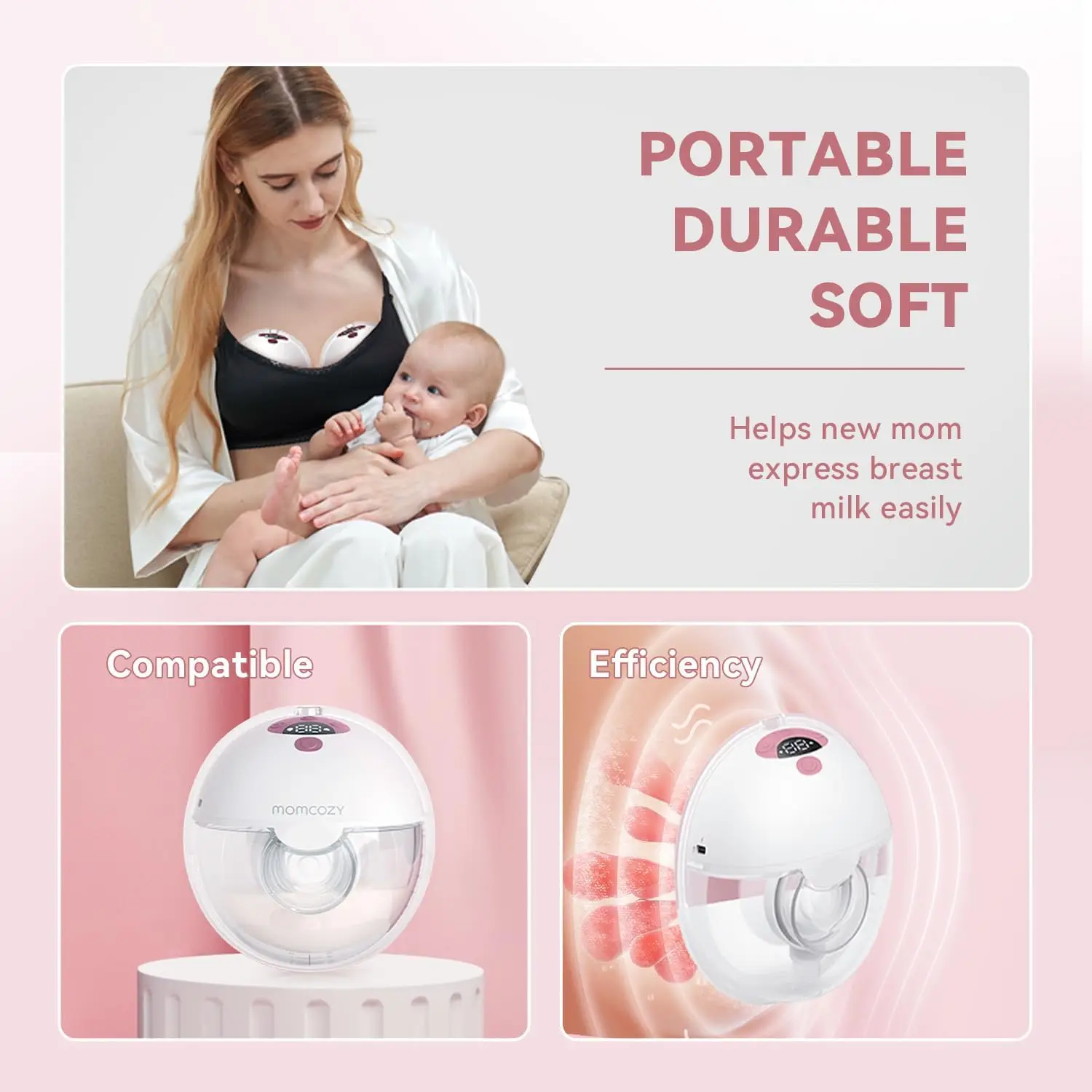Momcozy M5 Silicone Duckbill Valve And Diaphragm for Breast Pumping Kit-Replacement Parts for Efficient Milk Expression