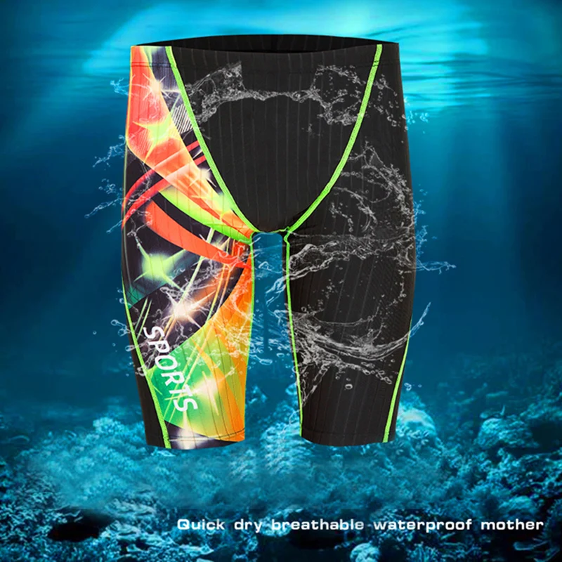 Man Swim Trunks Waterproof Quick Dry Bathing Suit Boys Diving Long Swimsuit Boxer Briefs Surf Beach Shorts Wear |