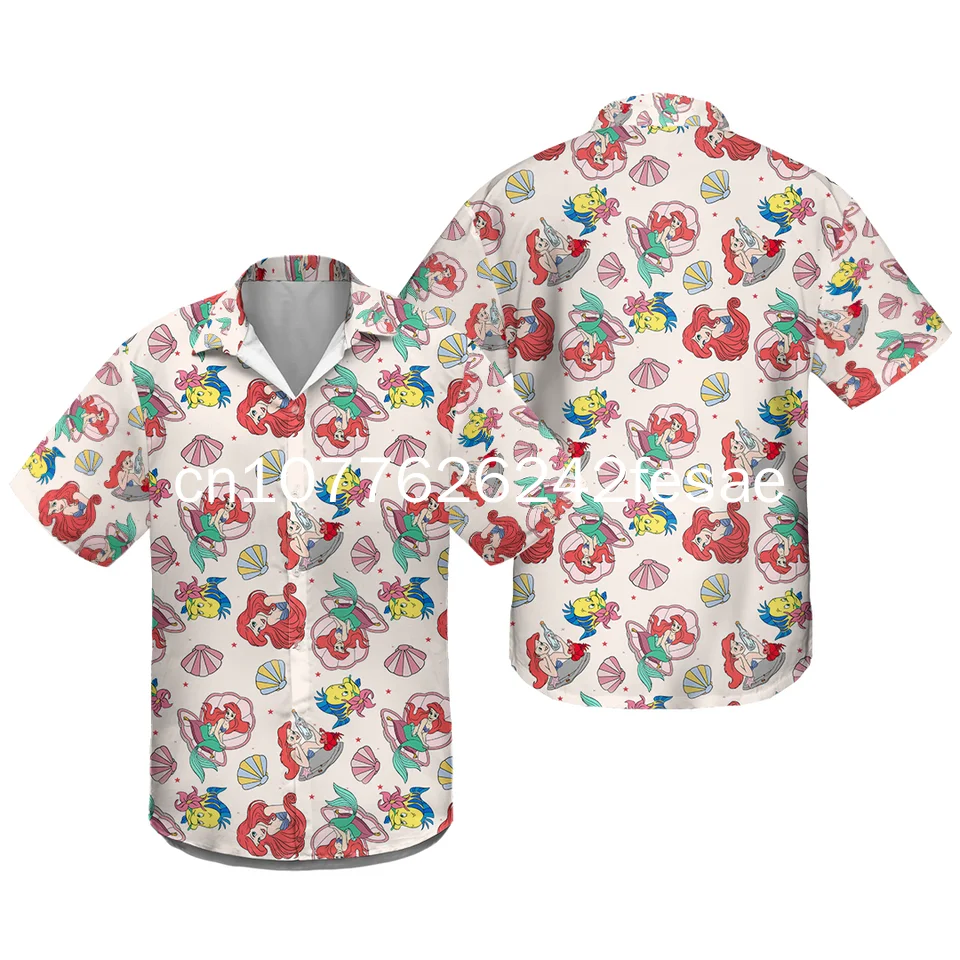 

The Little Mermaid Hawaiian Shirt Ariel Princess Hawaiian Shirt Disney Hawaiian Shirt Retro Button Short Sleeve Shirt Beachshirt