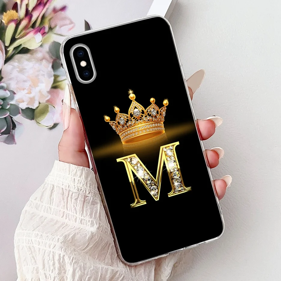 Clear Silicone Letter Design Phone Case - Soft TPU Cover
