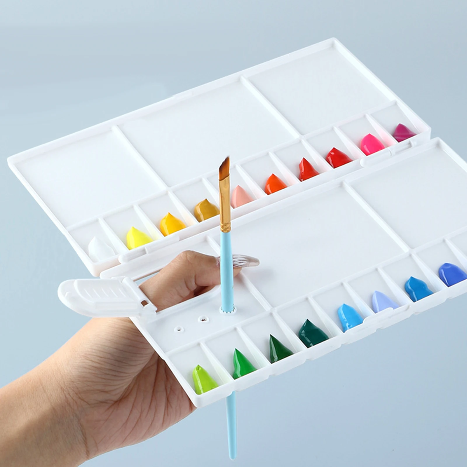 Watercolor Palette Large Capacity 24 Wells with Cover Gouache Mixing Tray Acrylic Paint Palette Board Painting Professional Tool paint tray color palette watercolor palette