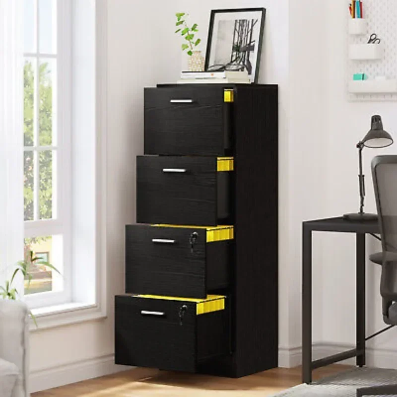 Wood Filing Cabinet 2/4-Drawer Organizer Vertical File Cabinet Office Storage