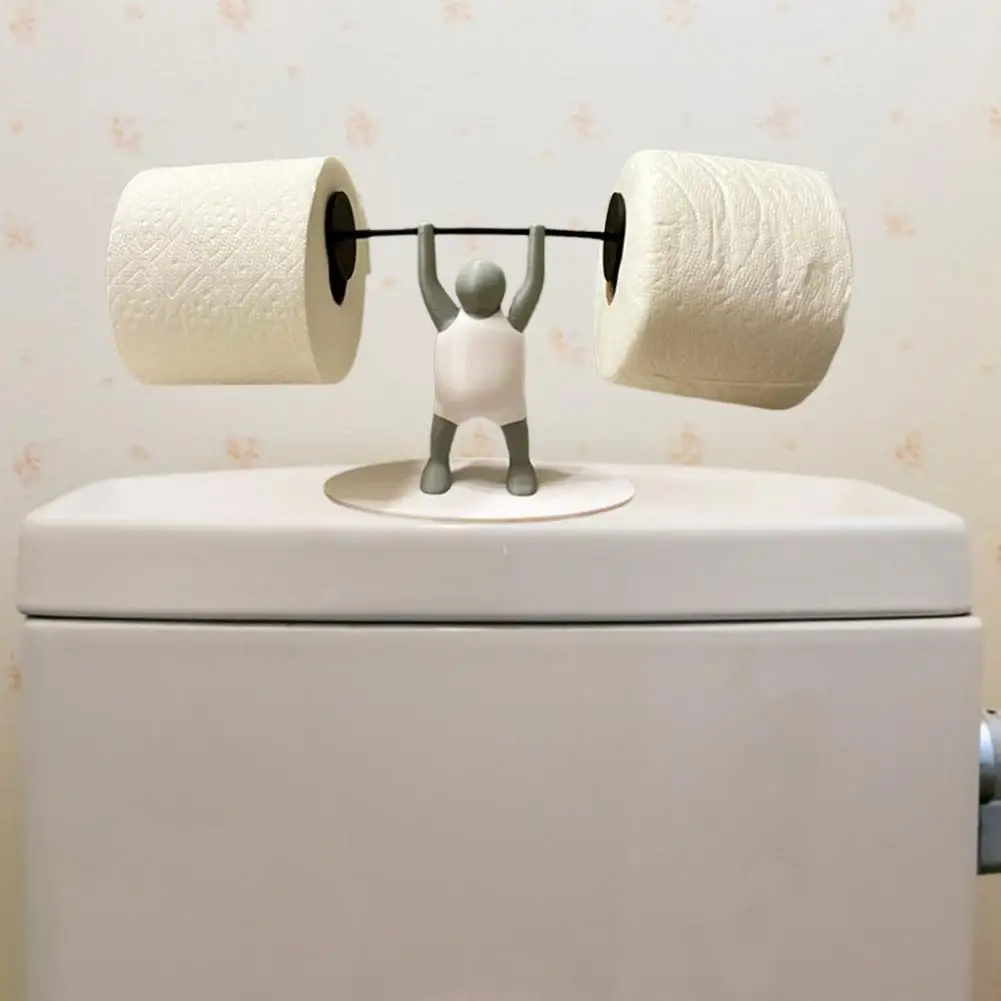 Weightlifter Toilet Paper Holder 3D Printed Barbell Lifter Toilet Paper Roll Holder Fitness Enthusiasts Gift Roll