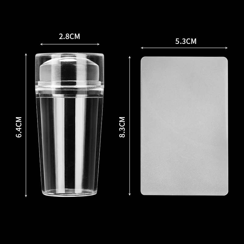 Transparent Nail Stamper With Scraper Jelly Silicone Stamp For French Nails Manicuring Kits Nail Art Stamping Tool Nail Art Tools
