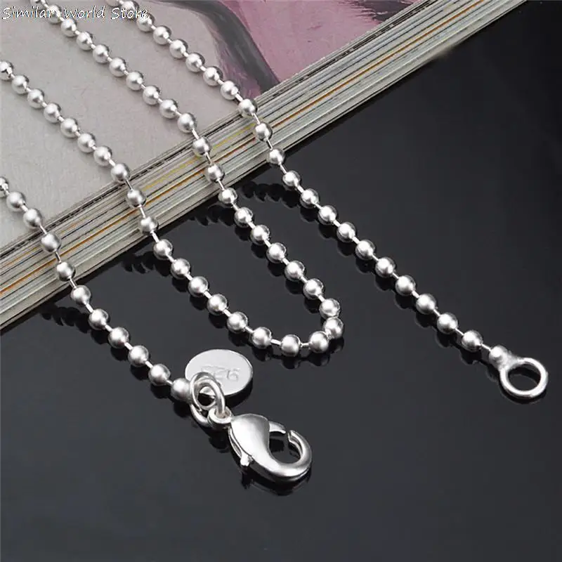 Chain Necklace Bead or Ball Chain 3mm 16-24 Sterling