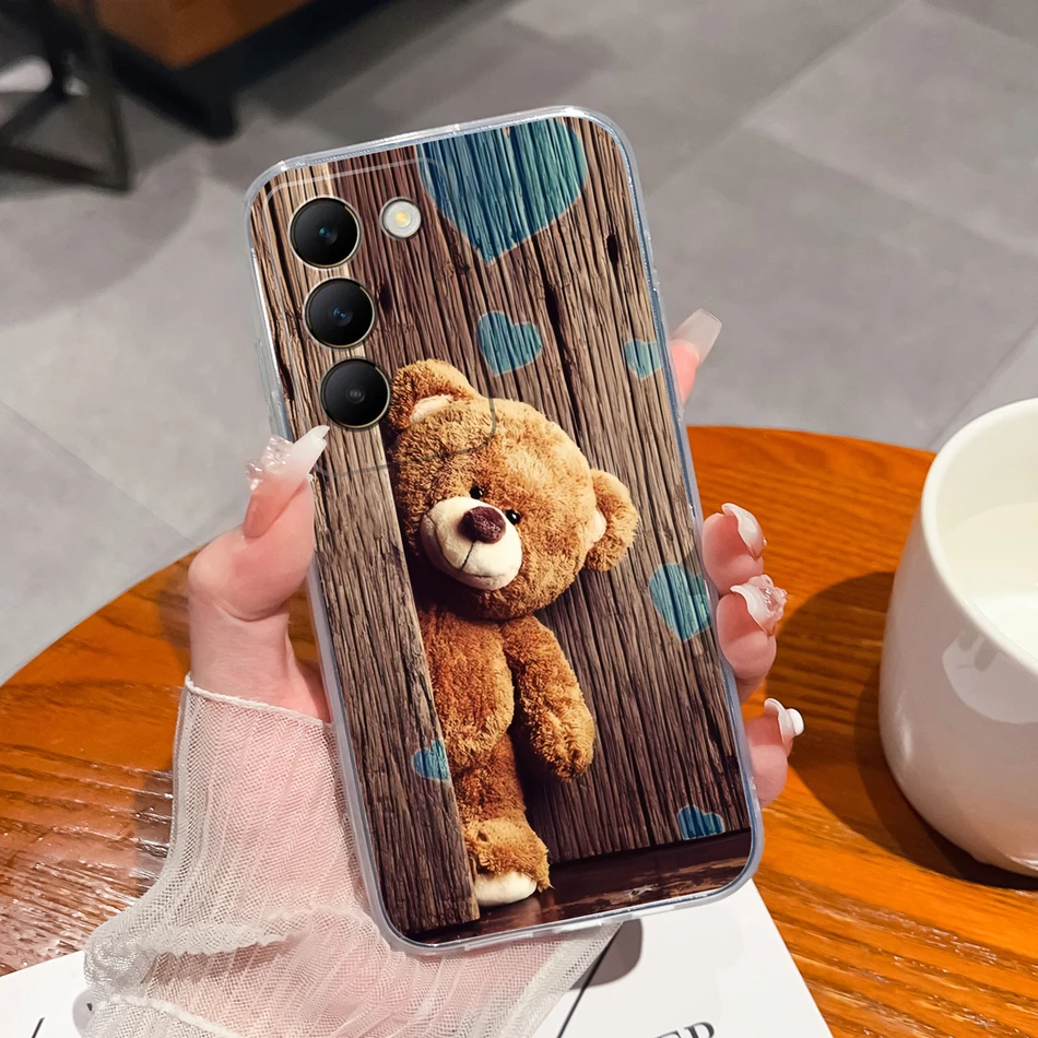 Floral Painted Transparent Shockproof Soft TPU Silicone Phone Case