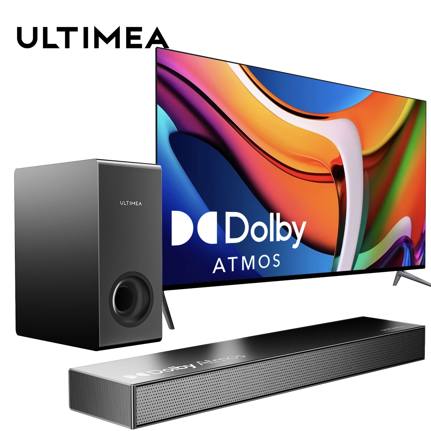 Ultimea Dolby Atmos Soundbar Tv 190W Con Subwoofer, Soundbar Tv Con Bass Boost, Soundbar Audio Home Theater Per Altoparlanti Tv