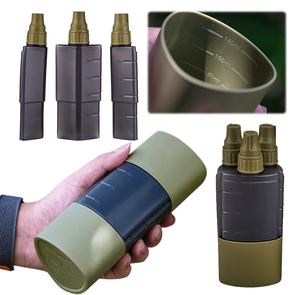 3 In 1 Camping Seasoning aliquot bottle Portable Field Picnic Seasoning Squeezing Bottle 100ml Outdoor Sauce Dispenser Bottle