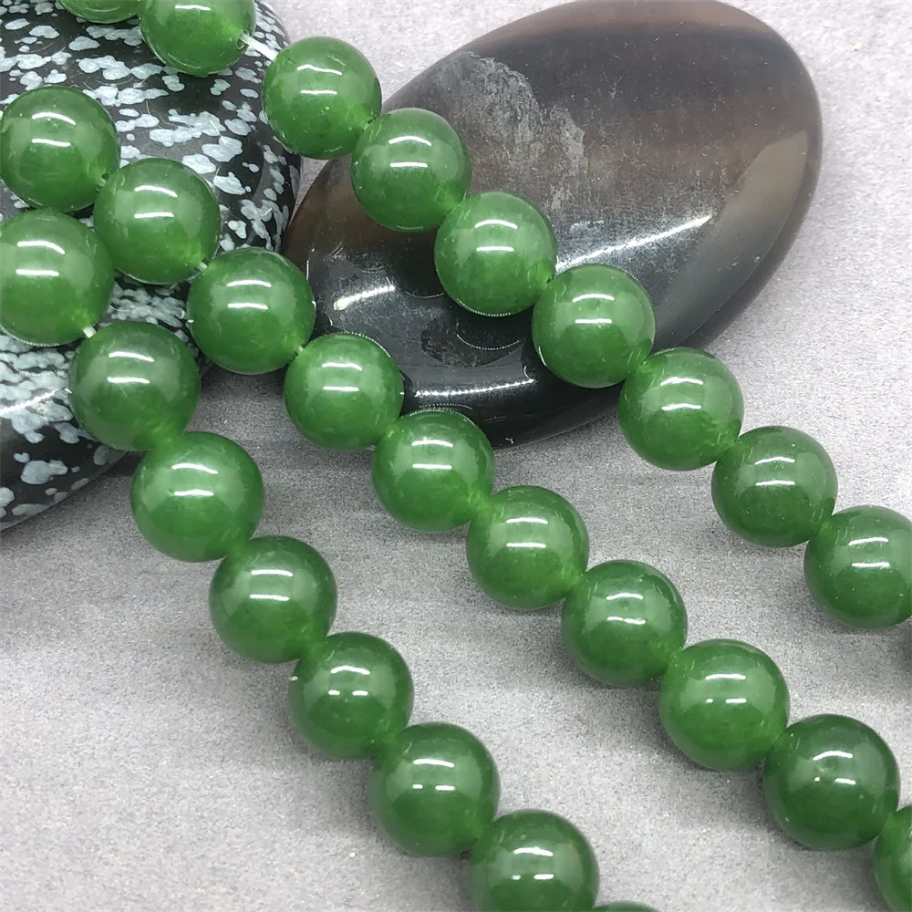 

Natural Stone Dark Green Jasper Loose Beads for Jewelry Making DIY Necklace Bracelet 4-12mm Chalcedony Eastern Accessories