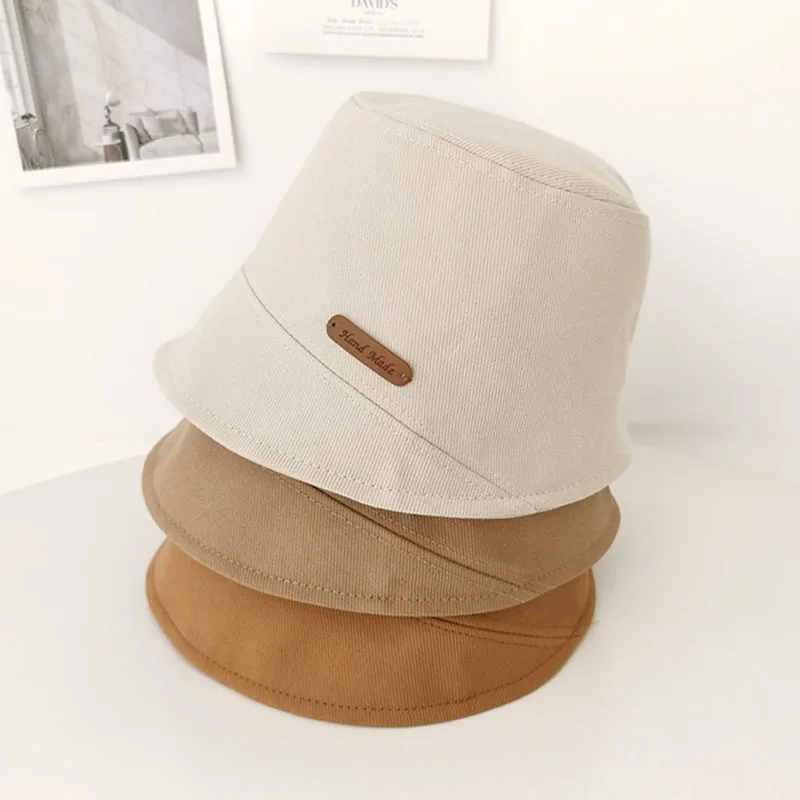 Women Bucket Hat Japanese Fashion Cotton Foldable Fisherman Hats Female Sun Protect Basin Cap