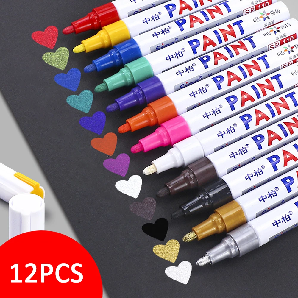 Marker Pens White Black Red Sketching Marker Pen Oily Waterproof Paint Pens For Calligraphy Painting Drawing DIY Graffiti