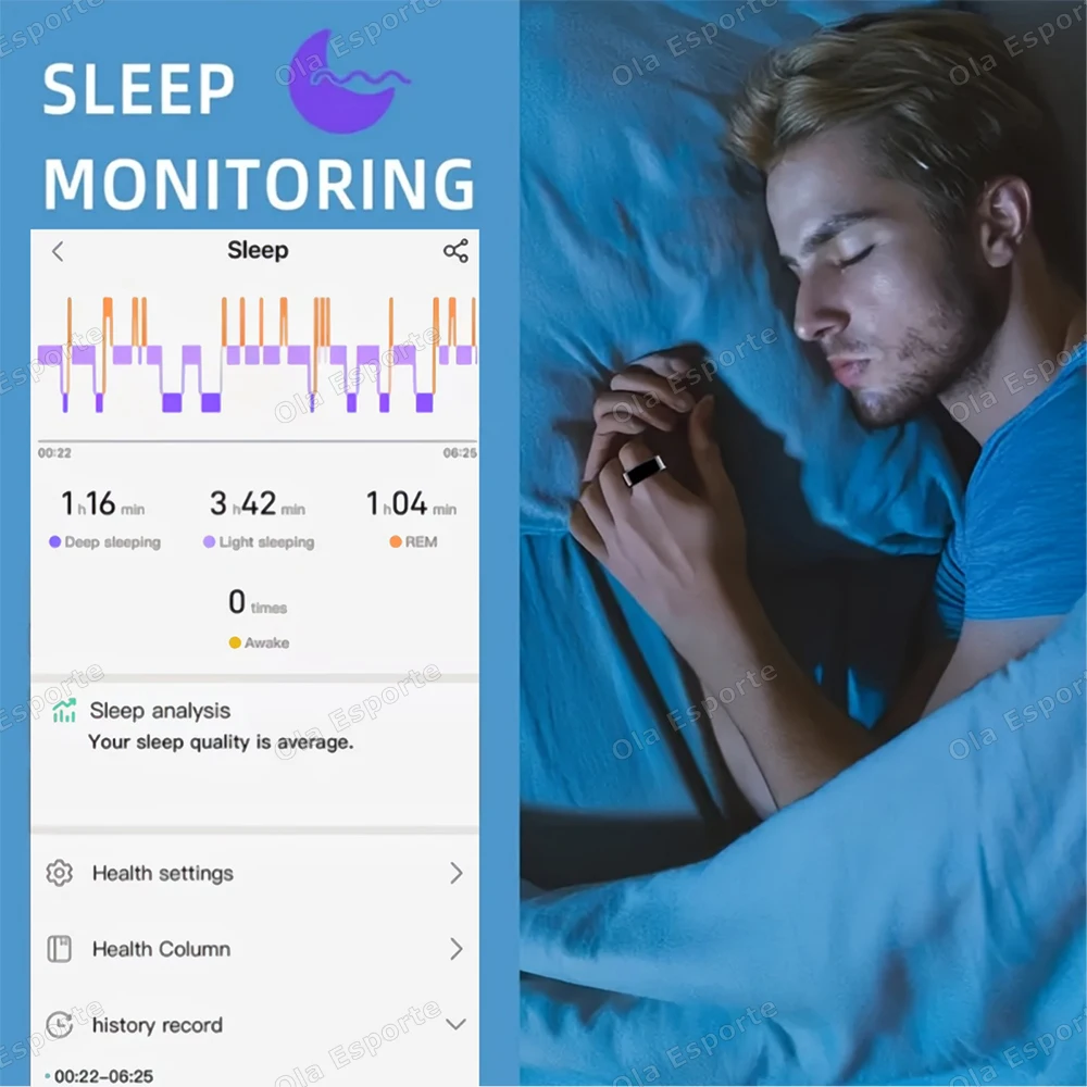 New Bluetooth Smart Ring 2025 Heart Rate Blood Health Monitor Oxygen Sleep Camera control 5ATM Waterproof Sports Smartring 2025
