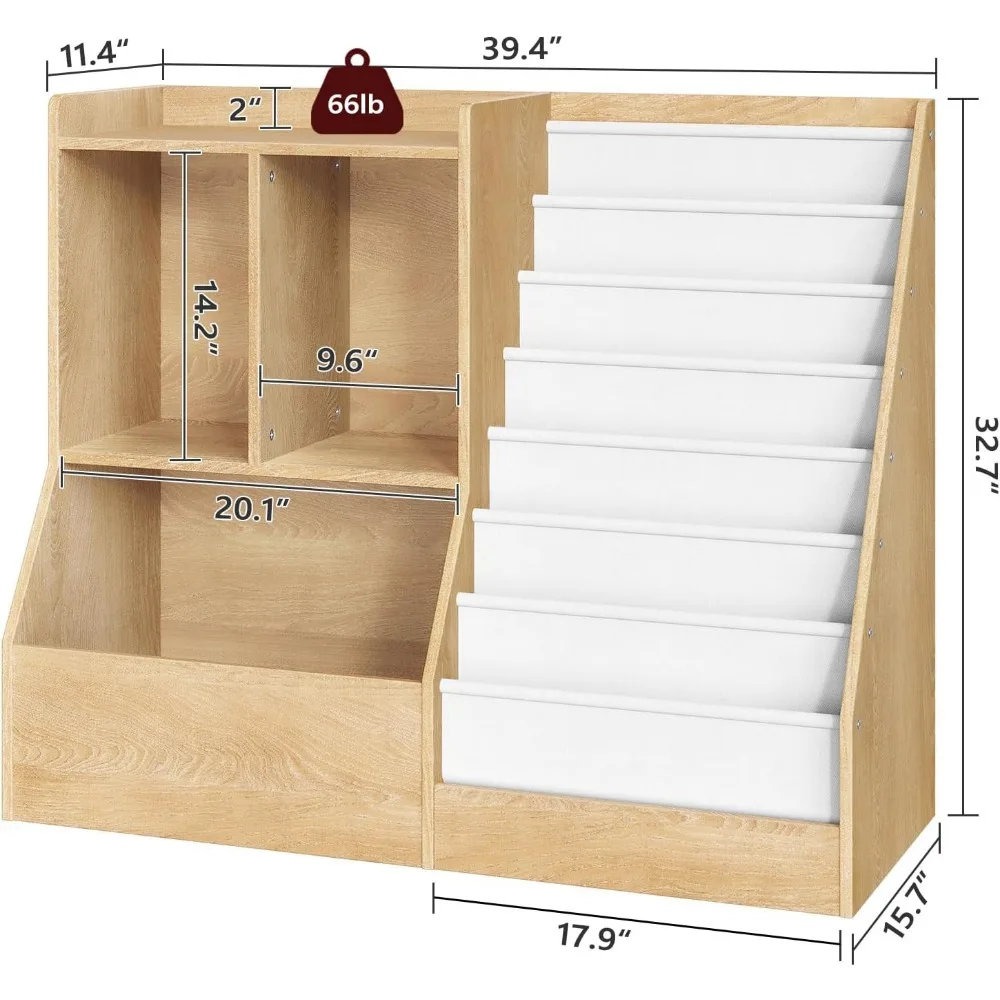 39.4 "Children's Bookshelf and Toy Storage Room, Toy Storage Cabinet, Suitable for Game Rooms, Bedrooms, Daycare Centers 6