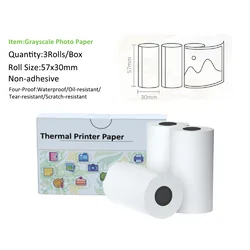 Children's Instant Print Camera Thermal Paper - 10 Rolls (Grayscale Photo)