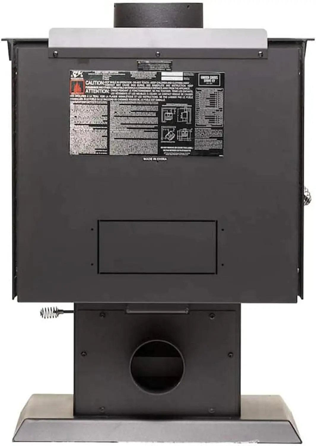1120 1,200 Sq.  Certified Pedestal Wood Burning Stove, Black 4