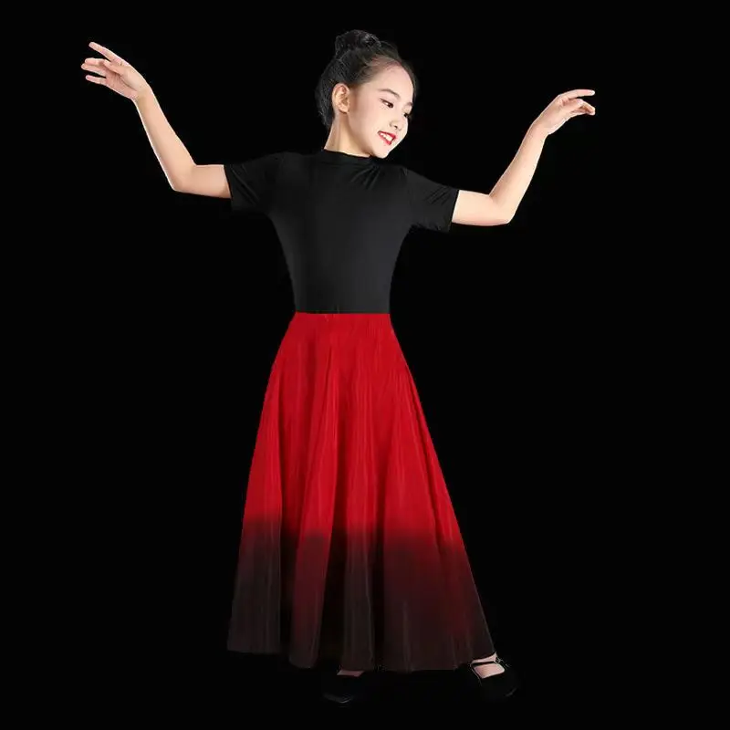 Spain Flamenco Dance Skirt for Child Girl Stage Performance 360/540/720 Degree Costumes women flamenco dresses