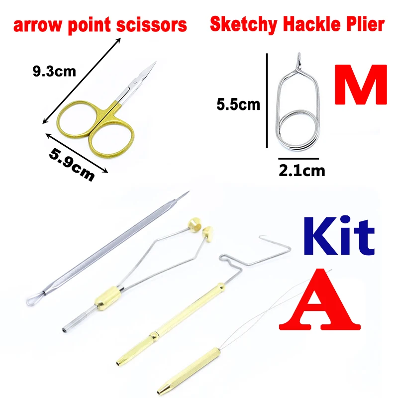 설득자 휴대용 플라이 타잉 도구 키트(보관함 포함) 플라이 타잉 가위 더빙 브러시 모듬 플라이 낚시 일반 태클 키트