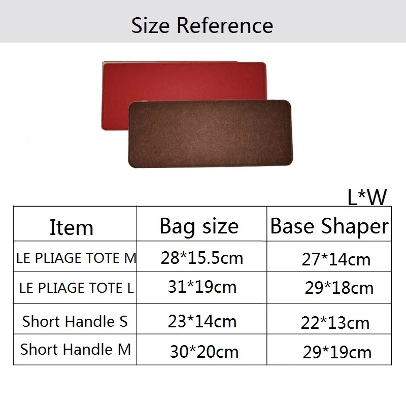 Base Shaper Dimensions for Longchamp Le Pliage