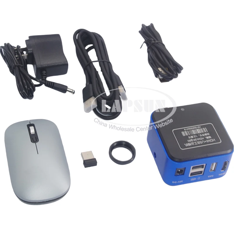 Lapsun 2025 2K 4MP 60FPS IMX347 Simul HDMI 및 USB C-마운트 산업 현미경 카메라 80X-180X-200X 렌즈(크로스 라인 포함)