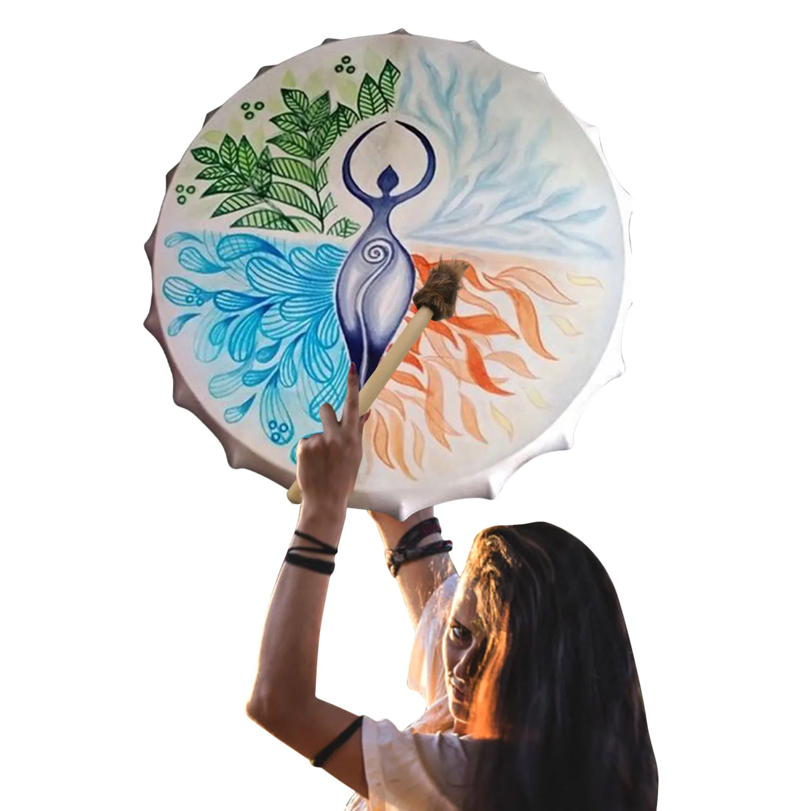 Shaman Drum Siberian Drum Spirit Music Handmade Crafts Ornament Easter Gifts Home Decoration Set Healing Tender