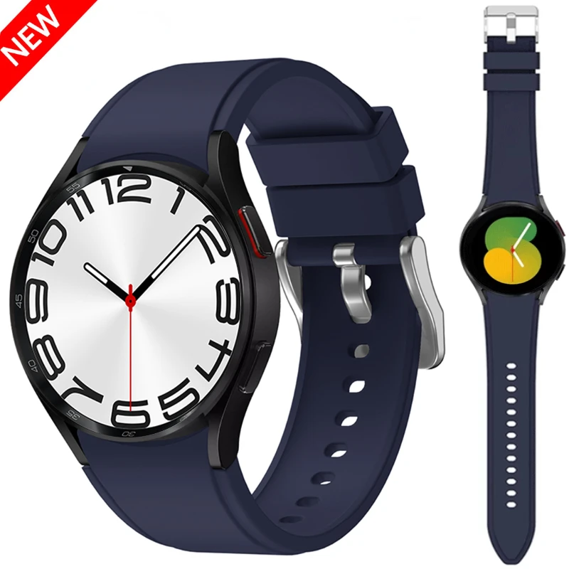 

No Gap Silicone Strap for Samsung Galaxy Watch 6/4 Classic 47mm 43mm 46mm 42mm for Galaxy Watch 4 5 6 40mm 44mm 5Pro 45mm Band