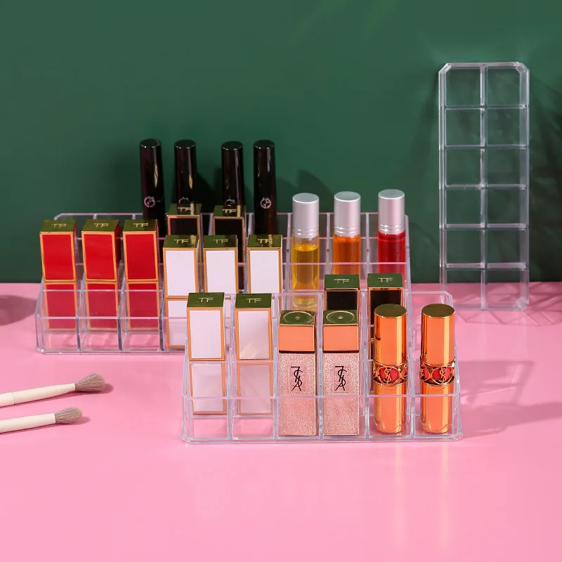 36 clear lipstick organizer Nail polish Eyebrow pencil display stand Desktop Makeup organizer Lipstick organizer 2