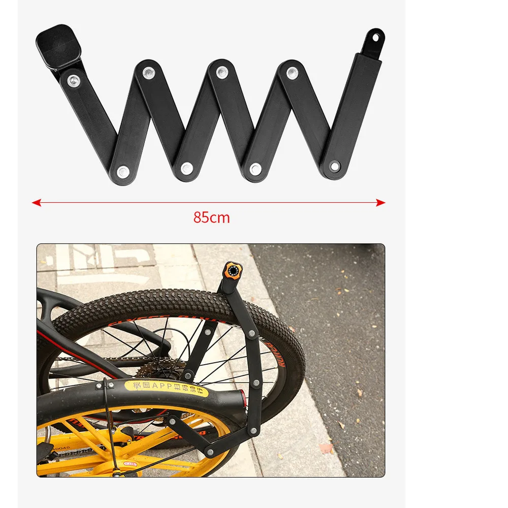 Fiets wachtwoord anti-diefstal mountainbike elektrische fiets draagbare gezamenlijke vouwslot_voghion.com