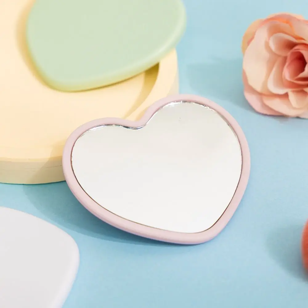 Simple Single-sided Heart-shaped Handheld High-definition Beauty Make-up Cosmetic Mirror,makeup mirror