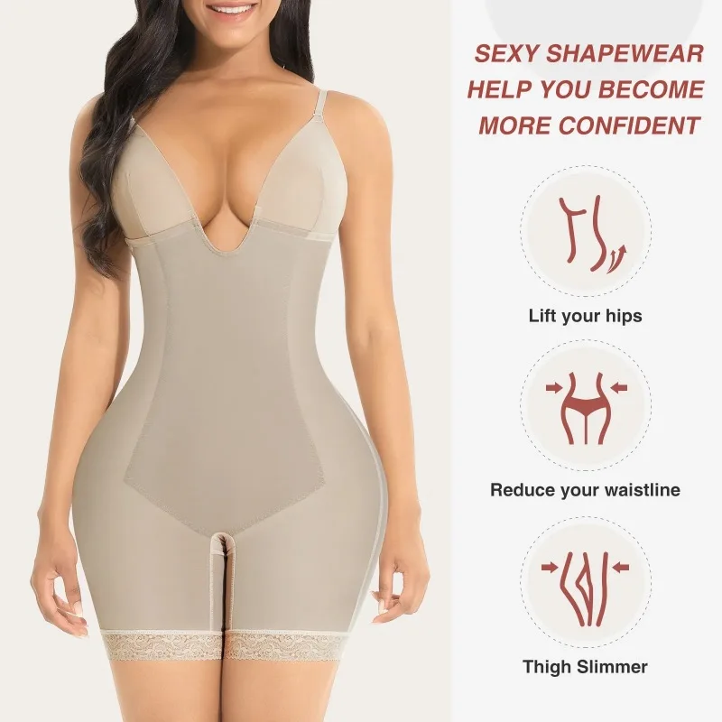 One Piece Corset Tummy Control Slip Shapewear for under Dresses Full  Slimming Body Shaper Slip Dress for Women