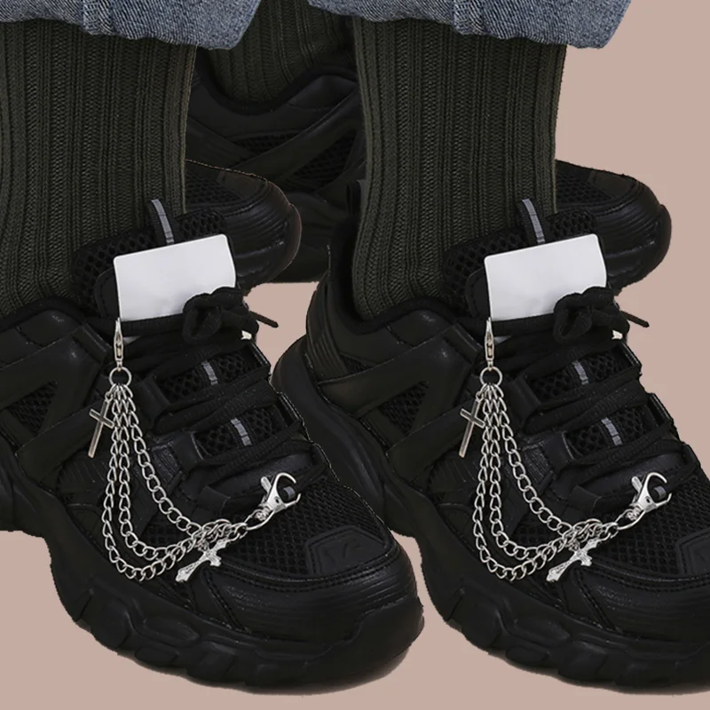 

Punk Brooch Shoe Pants Tassel Chain Unisex Harajuku Jeans Chain Belt Fashion Cross Pendant Anklet Chain Accessories Decoration