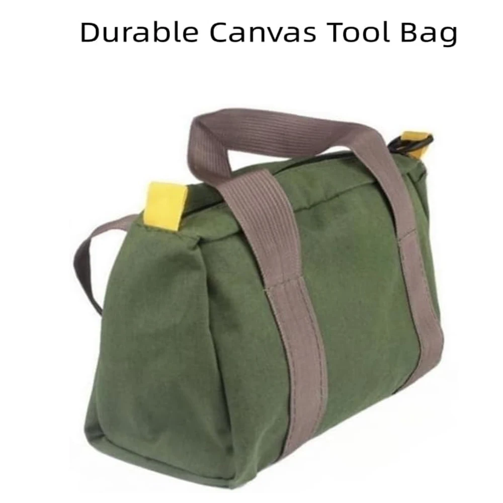 Tool Bag Wide Mouth Canvas Heavy Duty Storage Large Capacity Tote Bag For Electricians Power