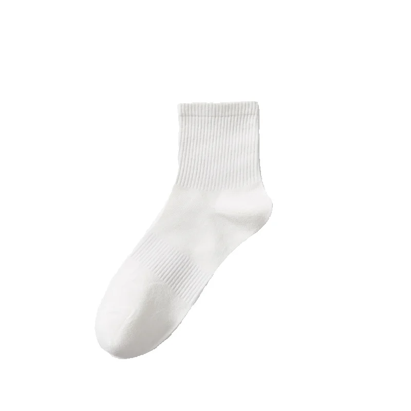 2025e Men's Deodorant Sweat-Absorbing Summer Thin Cotton Black White Gray Short Mid-Calf 7A Antibacterial Long Socks_voghion.com