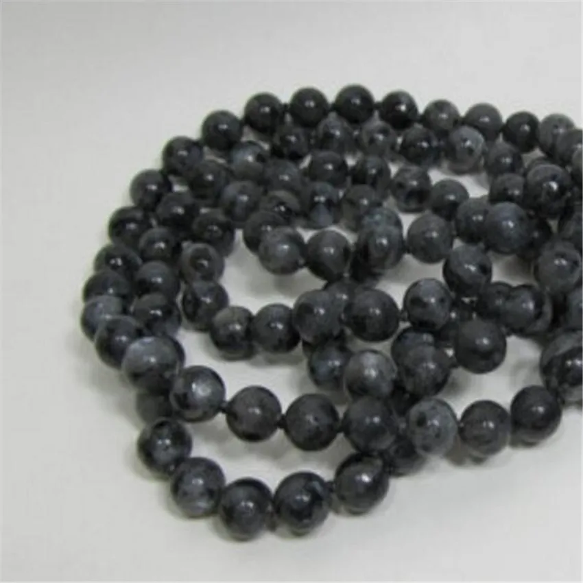 8mm spectrolite Gemstone 108 Beads Tassels Mala Necklace Pendant  Meditation Peace Spiritual Spiritual Seekers Sacred wear